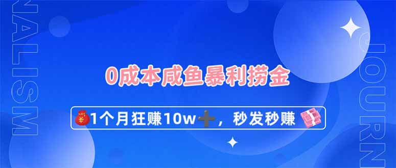 （14257期）0成本闲鱼暴利捞金，1个月狂赚10W+，秒发秒赚新玩法-专注互联网轻创业轻推网创