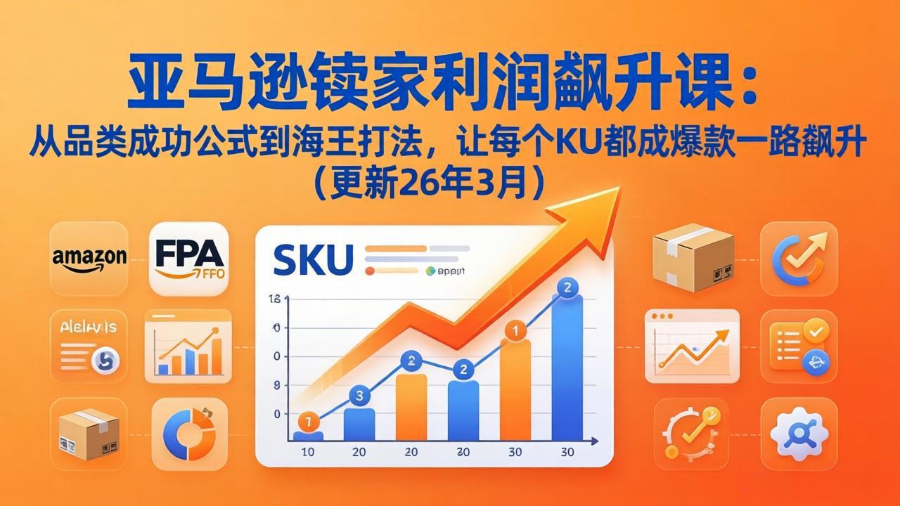 亚马逊卖家利润飙升课:从品类成功公式到海王打法,让每个SKU都成爆款一路飙升(更新26年3月-专注互联网轻创业轻推网创