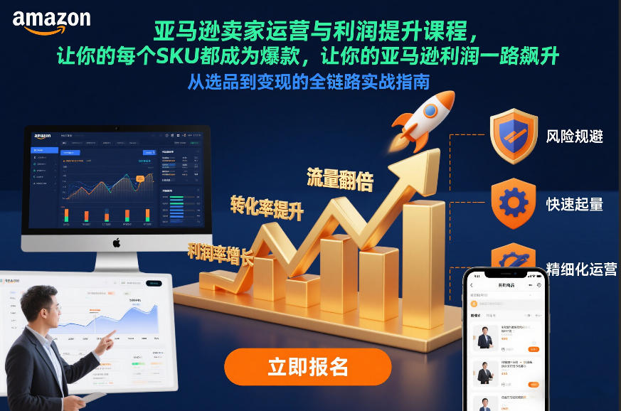 亚马逊卖家运营与利润提升课程，让你的每个SKU都成为爆款，让你的亚马逊利润一路飙升(更新26年3月)-专注互联网轻创业轻推网创