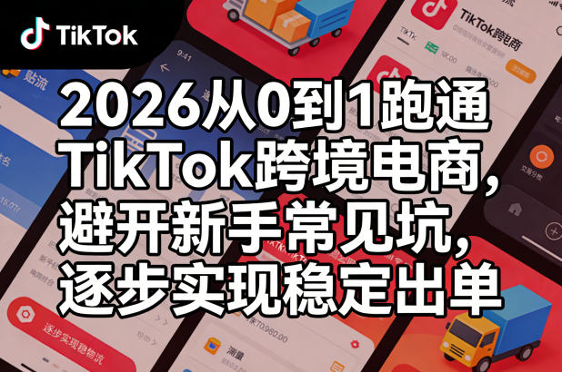 2026从0到1跑通TikTok跨境电商，避开新手常见坑，逐步实现稳定出单-专注互联网轻创业轻推网创