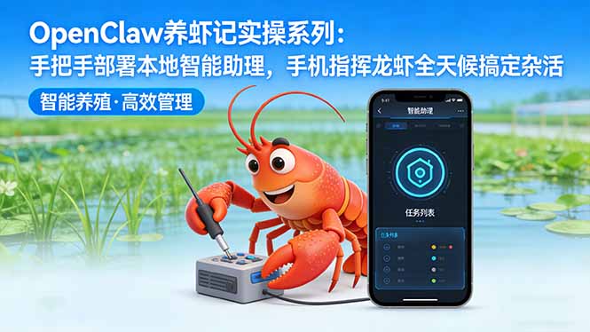 OpenClaw养虾记实操系列-更新：手把手部署本地智能助理，手机指挥龙虾全天候搞定杂活-专注互联网轻创业轻推网创