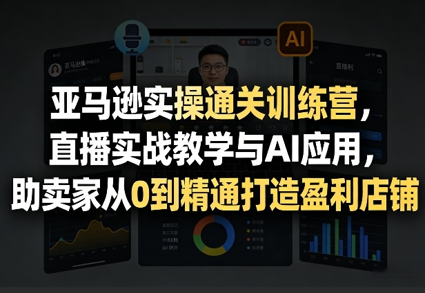 亚马逊实操通关训练营，直播实战教学与AI应用，助卖家从0到精通打造盈利店铺(更新4月2日)-专注互联网轻创业轻推网创