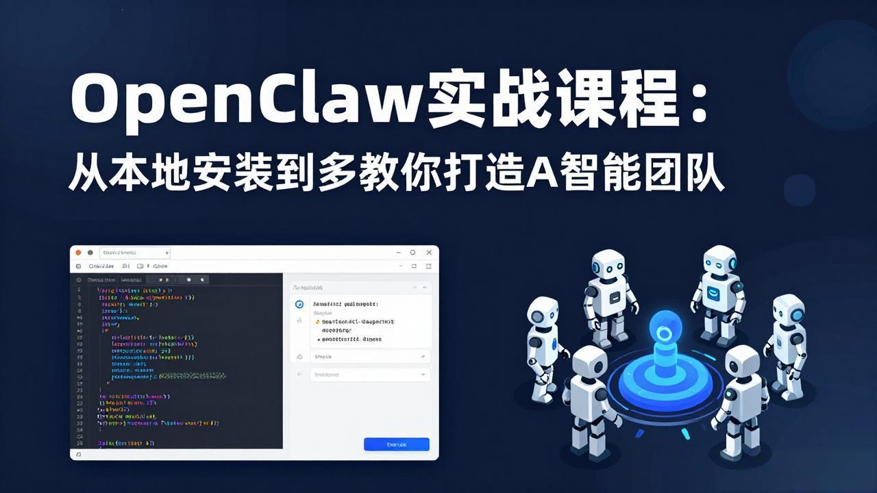 OpenClaw实战课程：从本地安装到多Agent协同，手把手教你打造AI智能团队-专注互联网轻创业轻推网创
