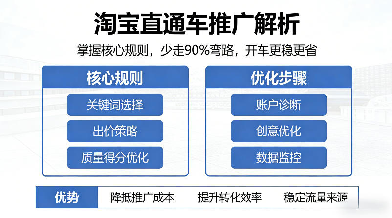 淘宝直通车推广解析,掌握核心规则,少走90%弯路,开车更稳更省-专注互联网轻创业轻推网创