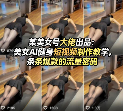 某美女号大佬出品：美女AI健身短视频制作教学，条条爆款的流量密码-专注互联网轻创业轻推网创