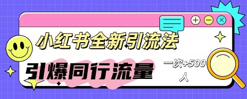 小红书群聊引流：同行流量引爆计划-专注互联网轻创业轻推网创