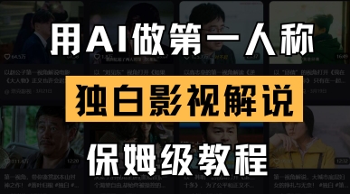 用AI做第一人称独白影视解说，手把手教学，保姆级教程-专注互联网轻创业轻推网创