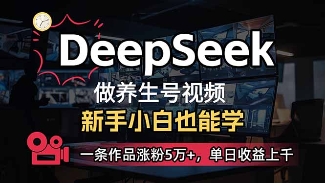 (14199期)小白用DeepSeek做养生号,一条作品涨粉5万+,单日收益上千-专注互联网轻创业轻推网创