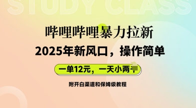 哔哩哔哩暴力拉新:2025年新风口,一单12元,一天数张(附开白渠道和保姆级教程)-专注互联网轻创业轻推网创